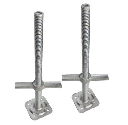 30-38 mm de diámetro Marco de andamios Base de jack con acabado de superficie galvanizada por inmersión en caliente