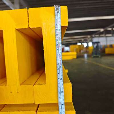 Yellow Painted H20 Timber Beam Concrete Support Structure Durable Reusable Pine Wood Construction Beam