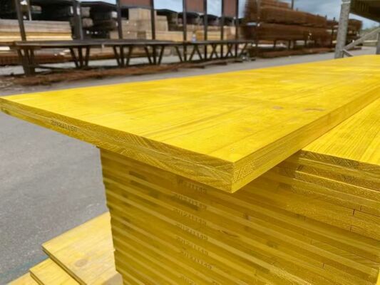 Panel de encofrado fenólico de contrachapado de 21 mm 27 mm de grosor, impermeable, 3 capas, amarillo