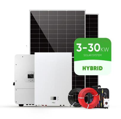 Sistema de energía solar híbrida completa 3 Fase 3KW -30KW Sistema de energía de paneles solares híbridos fuera de la red