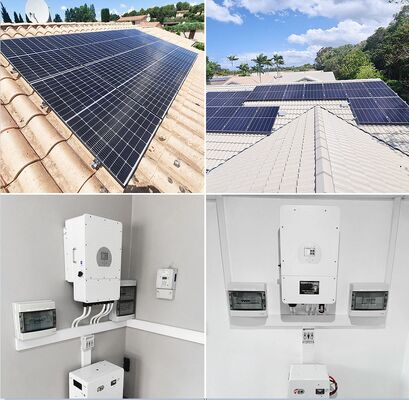 Sistema de energía solar híbrida completa 3 Fase 3KW -30KW Sistema de energía de paneles solares híbridos fuera de la red