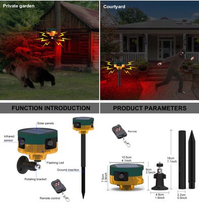 Energía solar Recargable Perro ladrido disuasivo Ultrasonido Repelente de Animales linterna