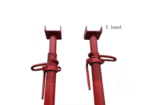 Puntales de andamio de acero de altura ajustable con superficie galvanizada para losa de hormigón